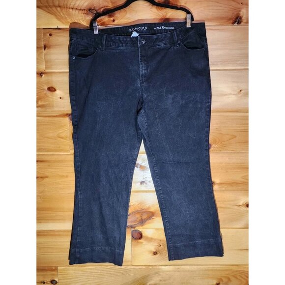 Sonoma Women Plus Size 22 Average Black Jeans Pants Mid Rise Bootcut - Picture 7 of 7
